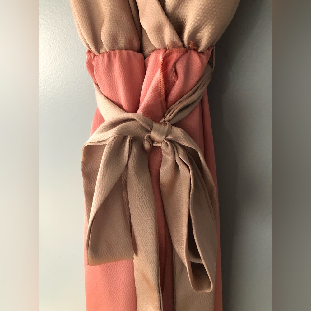 NWOT VICI Ansley Satin Color-block High Low Maxi Dress (Wedding Guest Dress!) - Picture 3 of 7